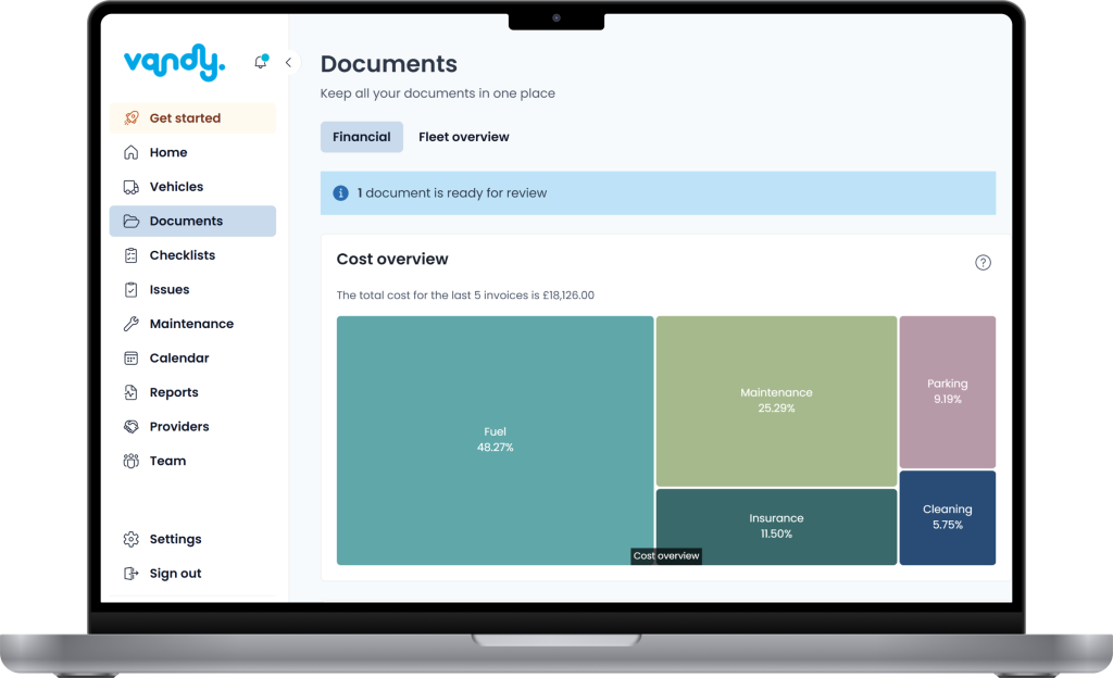 Fleet management software that helps to calculate fuel consumption and fuel costs.